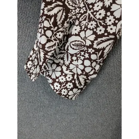 LRL Ralph Lauren Poplin Top Womens 3X Brown Floral Button Up Dress Shirt - Picture 4 of 10